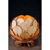 Деревянный настольный светильник Сфера большая.